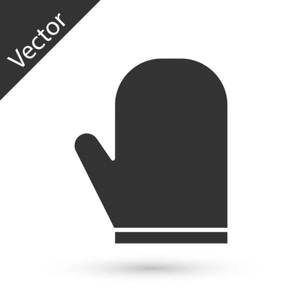 Иконка Серых Перчаток Изолирована Белом Фоне Знак Горшечника Кухне Перчатка — стоковый вектор