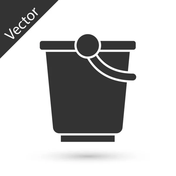 Grey Bucket Icon Isolated White Background Vector — Stock Vector