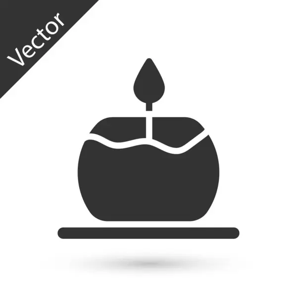 Graues Aroma Kerzensymbol Isoliert Auf Weißem Hintergrund Vektor — Stockvektor