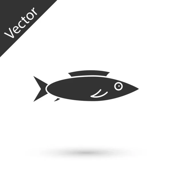 Graue Fische Symbol Isoliert Auf Weißem Hintergrund Vektor — Stockvektor