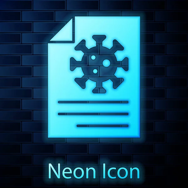 Žhnoucí Neon Lékařská Schránka Ikonou Výsledků Krevních Testů Izolovaných Pozadí — Stockový vektor