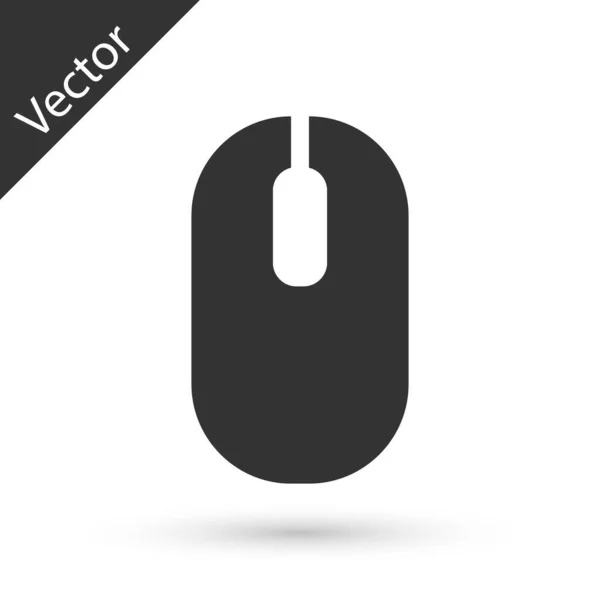 Graues Computermaussymbol Isoliert Auf Weißem Hintergrund Optisch Mit Radsymbol Vektor — Stockvektor