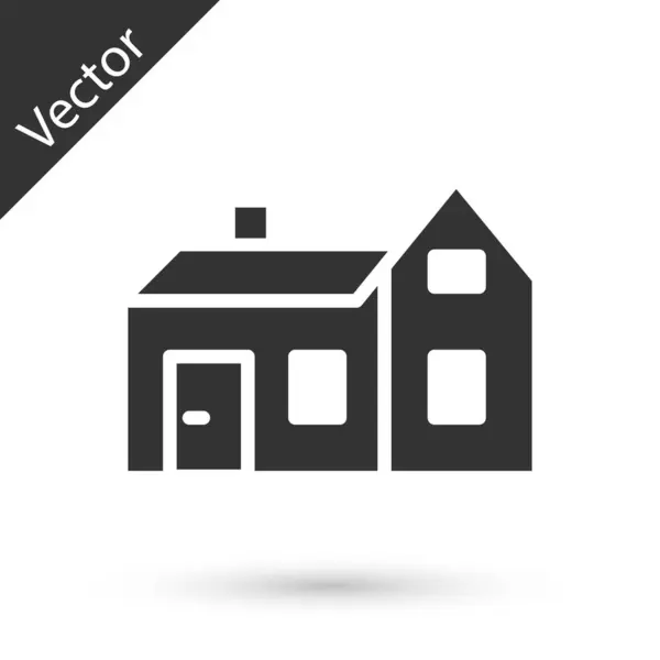 Icono Grey House Aislado Sobre Fondo Blanco Símbolo Casero Vector — Vector de stock
