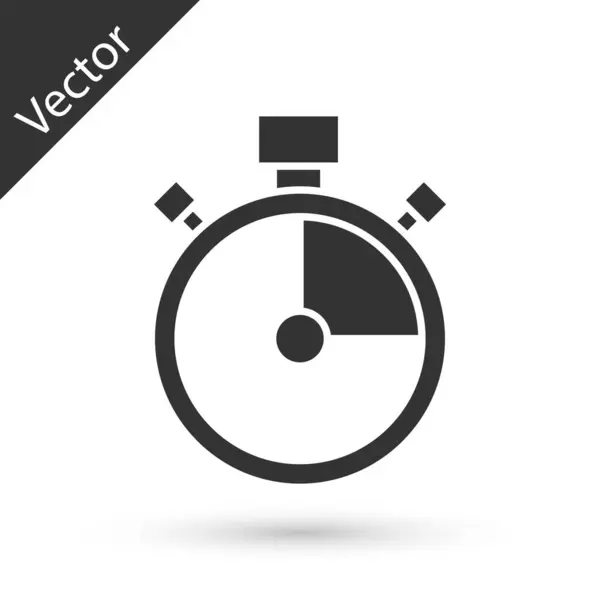 Grey Stopwatch Icon Isolated White Background Time Timer Sign Chronometer — Stock Vector