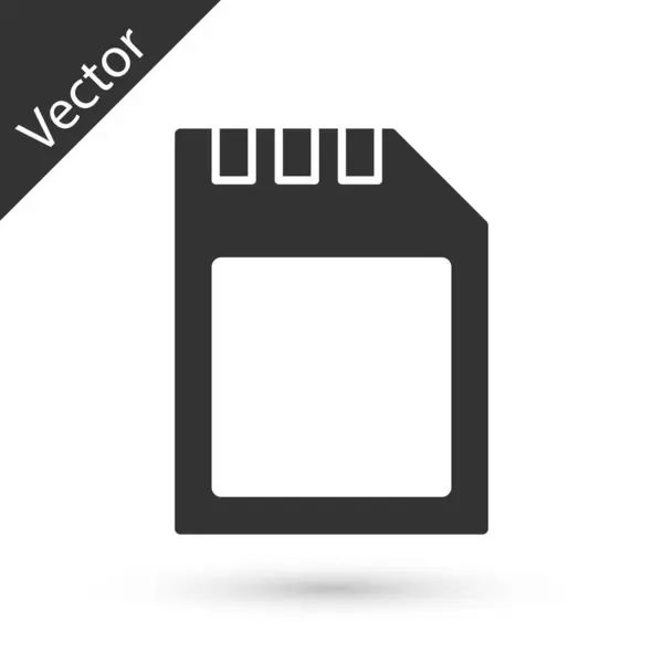 Grey Card Icon Isolated White Background Memory Card Adapter Icon — Stock Vector