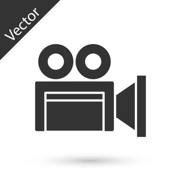 Grey Cinema Camera Icon Isolated White Background Video Camera Movie — Stock Vector