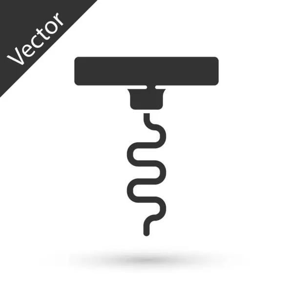 Šedé Víno Vývrtka Ikona Izolované Bílém Pozadí Vektor — Stockový vektor