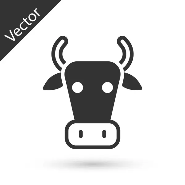 Graue Kuh Symbol Isoliert Auf Weißem Hintergrund Vektor — Stockvektor