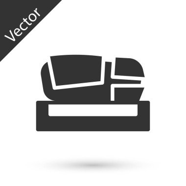 Gri Stadyum Mestalla ikonu beyaz arka planda izole edildi. Valencia, İspanya 'da futbol stadyumu. Vektör.