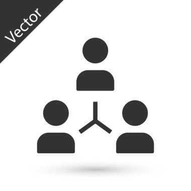 Gri Proje ekibinin üs simgesi beyaz arkaplanda izole edildi. İş analizi ve planlama, danışmanlık, takım çalışması, proje yönetimi. Vektör.