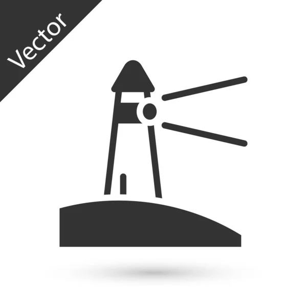 Ref Grey Lighthouse Icon Isolated White Background Вектор — стоковый вектор