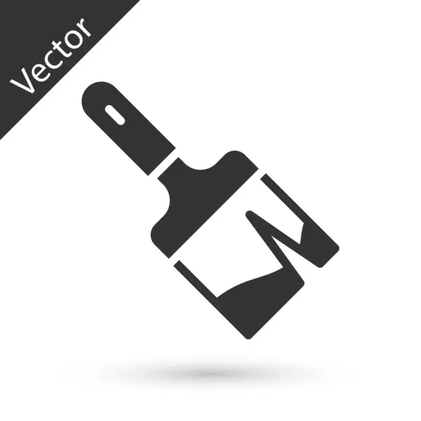 Šedá Ikona Štětce Izolované Bílém Pozadí Vektor — Stockový vektor