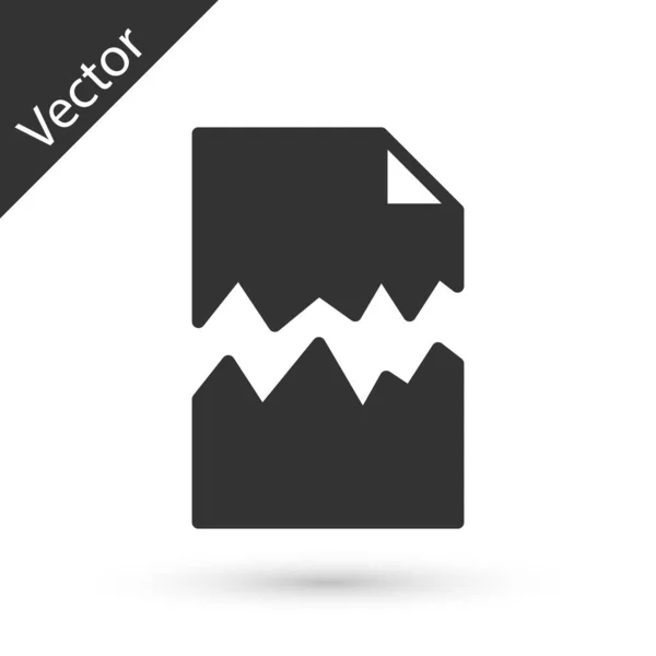 Иконка Grey Torn Документа Изолирована Белом Фоне Вектор — стоковый вектор