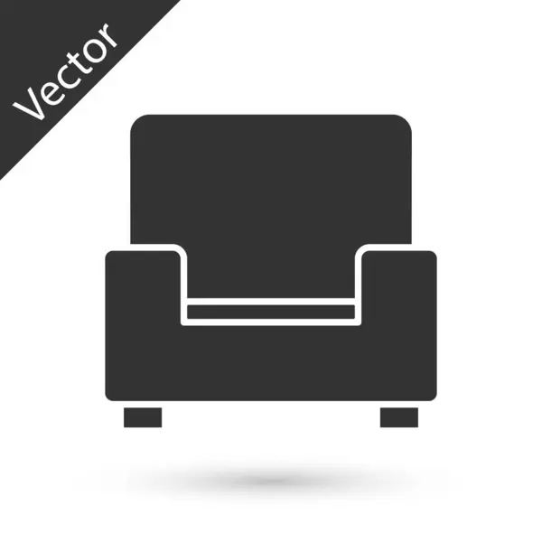 Grey Armchair Icon Isolated White Background Vector — Stock Vector