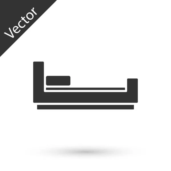 Grey Bed Icon Isolated White Background Vector — Stock Vector