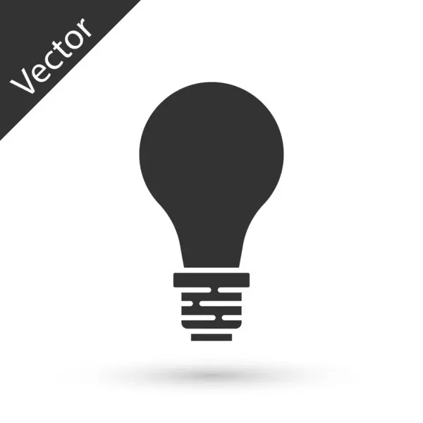 Grey Light Bulb Concept Idea Icon Isolated White Background Energy — Stock Vector