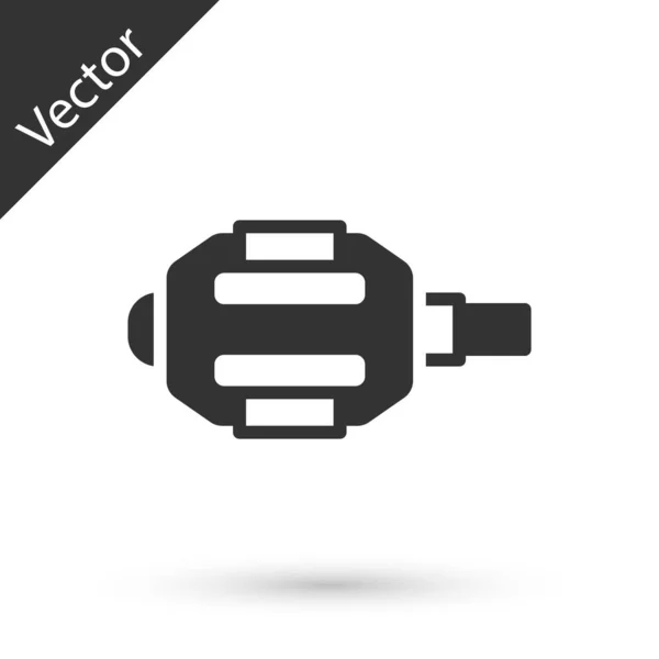 Grey Bicycle Pedal Icon Isolated White Background Vector — Stock Vector