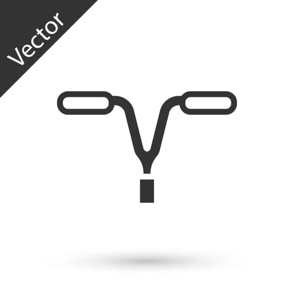 Icône Guidon Vélo Gris Isolé Sur Fond Blanc Vecteur — Image vectorielle