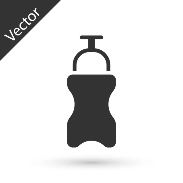 Graue Sportflasche Mit Wassersymbol Isoliert Auf Weißem Hintergrund Vektor — Stockvektor