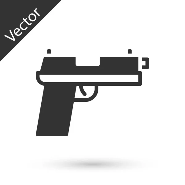Pistolet Gris Icône Pistolet Isolé Sur Fond Blanc Police Arme — Image vectorielle