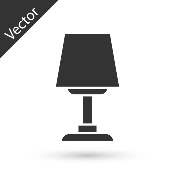Grey Table Lamp Icon Isolated White Background Desk Lamp Vector — Stock Vector