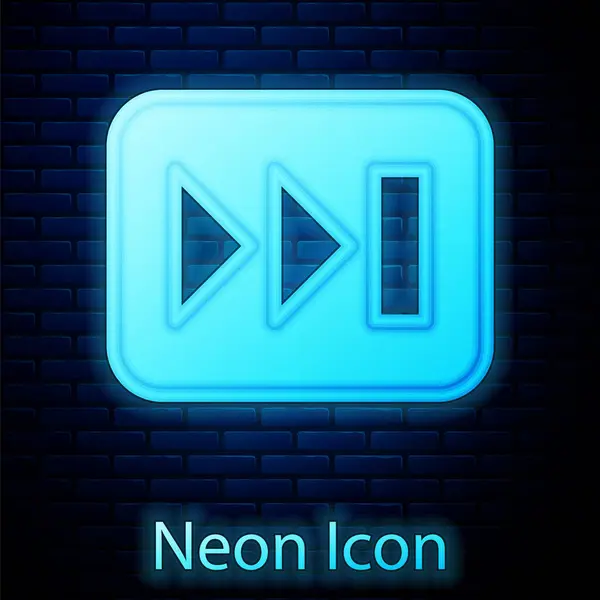 Leuchtende Neon Ikone Auf Ziegelwand Hintergrund Vektor — Stockvektor