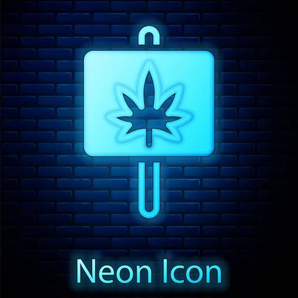 Leuchtendes Neon Medizinisches Marihuana Oder Cannabis Blatt Symbol Isoliert Auf — Stockvektor