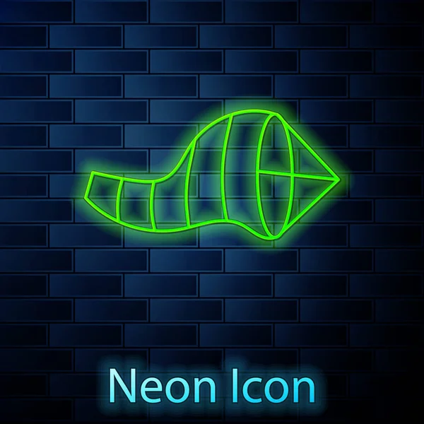 Glowing Neon Line Cone Meteorology Windsock Wind Vane Icon Isolated — Stock Vector