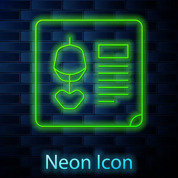 Zářící Neonová Linie Ray Záběry Ikona Izolované Pozadí Cihlové Zdi — Stockový vektor