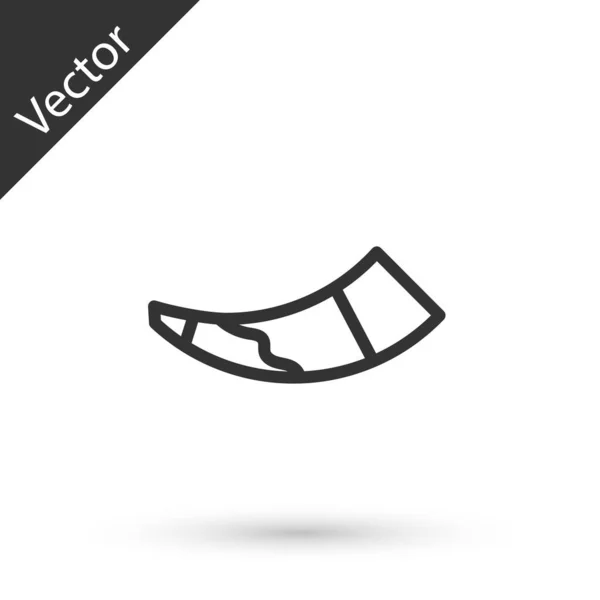 Graue Linie Jagdhornsymbol Isoliert Auf Weißem Hintergrund Vektor — Stockvektor
