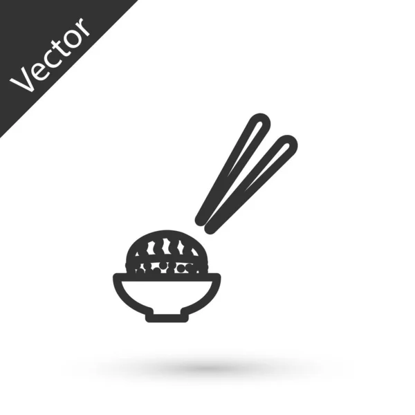 Ligne Grise Icône Sushi Isolé Sur Fond Blanc Cuisine Traditionnelle — Image vectorielle