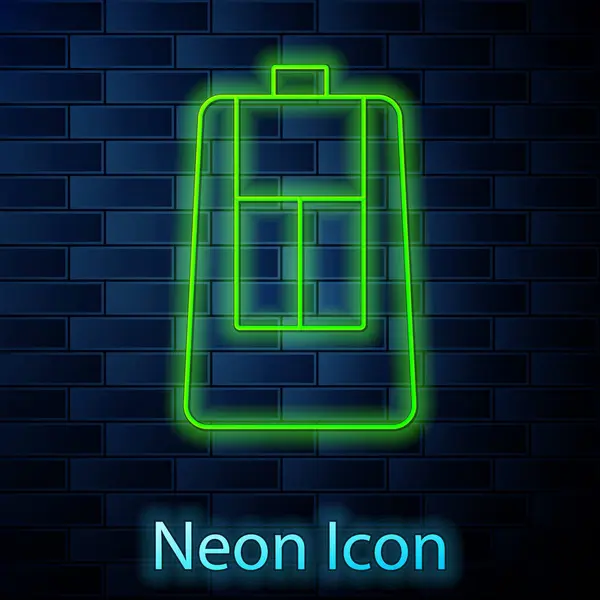 Glowing Neon Line Car Key Remote Icon Isolated Brick Wall — Stock Vector