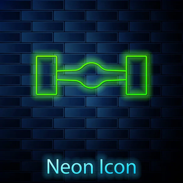 Glowing Neon Line Chassis Car Icon 배경에 Vector — 스톡 벡터
