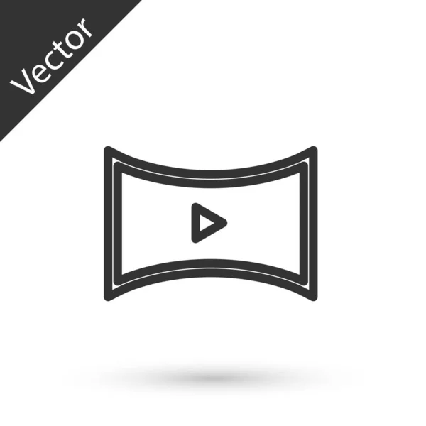 Línea Gris Icono Vídeo Reproducción Línea Aislado Sobre Fondo Blanco — Vector de stock