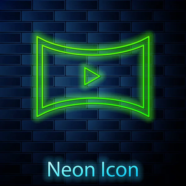 Linea Neon Incandescente Icona Video Gioco Online Isolato Sfondo Muro — Vettoriale Stock
