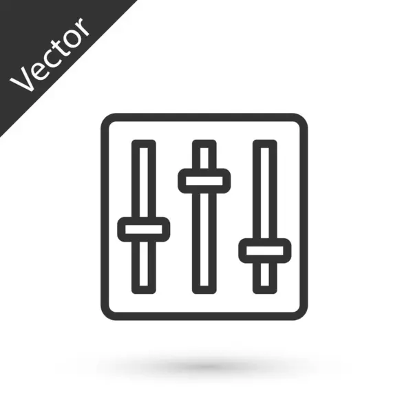 Línea Gris Icono Del Controlador Del Mezclador Sonido Aislado Sobre — Vector de stock
