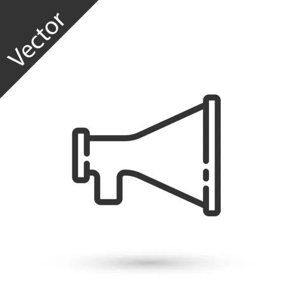 Szürke Vonal Megafon Ikon Elszigetelt Fehér Alapon Hangszóró Jel Vektor — Stock Vector