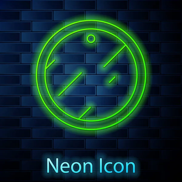 Ragyogó Neon Vonal Vágótábla Ikon Elszigetelt Téglafal Háttér Vágódeszka Szimbólum — Stock Vector