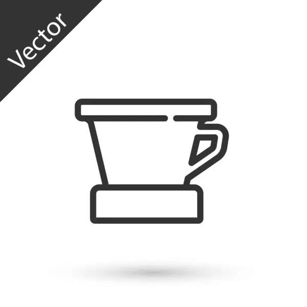 Graue Linie V60 Kaffeemaschine Symbol Isoliert Auf Weißem Hintergrund Vektor — Stockvektor