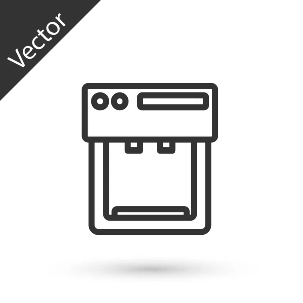 Grå Linje Kaffemaskin Ikon Isolerad Vit Bakgrund Vektor — Stock vektor