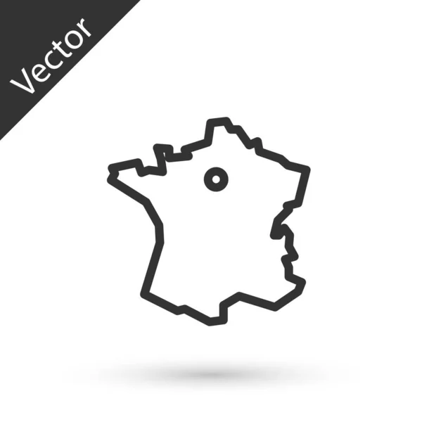 Иконка Grey Line Map France Выделена Белом Фоне Вектор — стоковый вектор