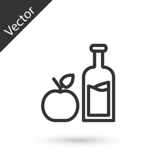 Иконка Бутылки Яблочного Сидра Выделена Белом Фоне Стеклянная Бутылка Вектор — стоковый вектор