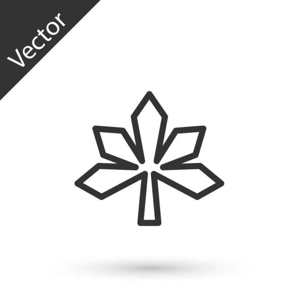 Иконка Листа Каштана Серой Линии Выделена Белом Фоне Вектор — стоковый вектор