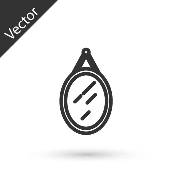 Grey Line Mirror Icon Isolated White Background Vector — Wektor stockowy