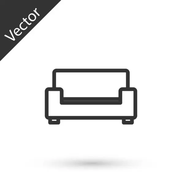 Grey Line Sofa Icon Isolated White Background Vector — Stock Vector