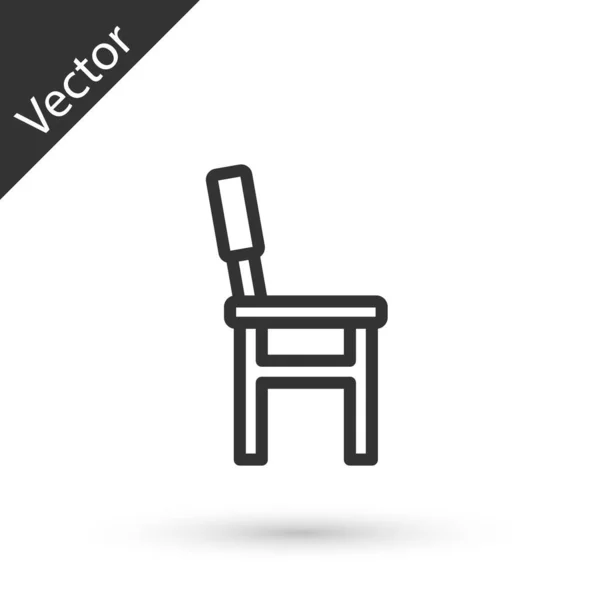 Иконка Grey Line Chair Выделена Белом Фоне Вектор — стоковый вектор