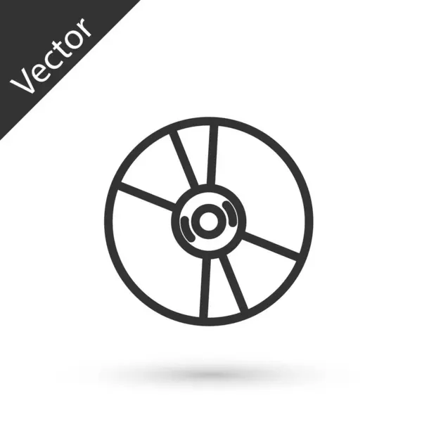 Szürke Vonal Vagy Dvd Lemez Ikon Elszigetelt Fehér Alapon Kompakt — Stock Vector