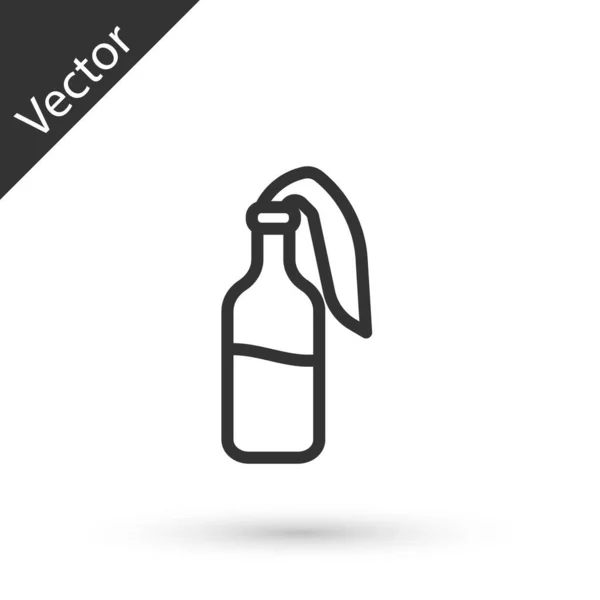 Graue Linie Cocktail Molotow Symbol Isoliert Auf Weißem Hintergrund Vektor — Stockvektor