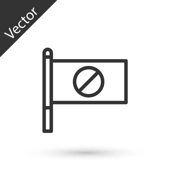 Grey Line Protest Icon Isolated White Background Meeting Protester Picket — Stock Vector