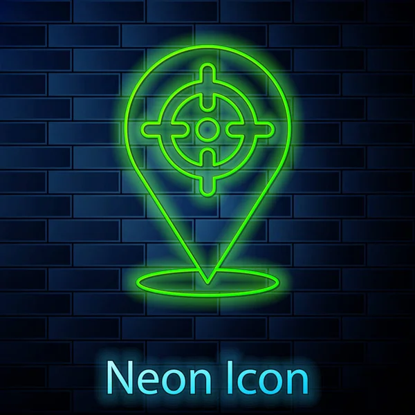 Žhnoucí Neon Line Cílová Finanční Cíl Koncept Ikona Izolované Pozadí — Stockový vektor